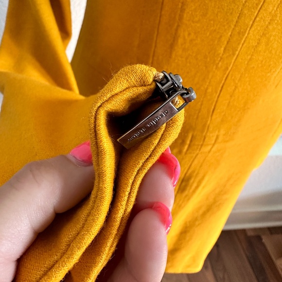 Claudia Strater Mustard Yellow Zip Sleeve Wool Blend Sheath Dress Sz: 34 EUR - Picture 4 of 10
